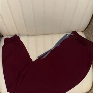 FIGS Burgundy joggers size XL